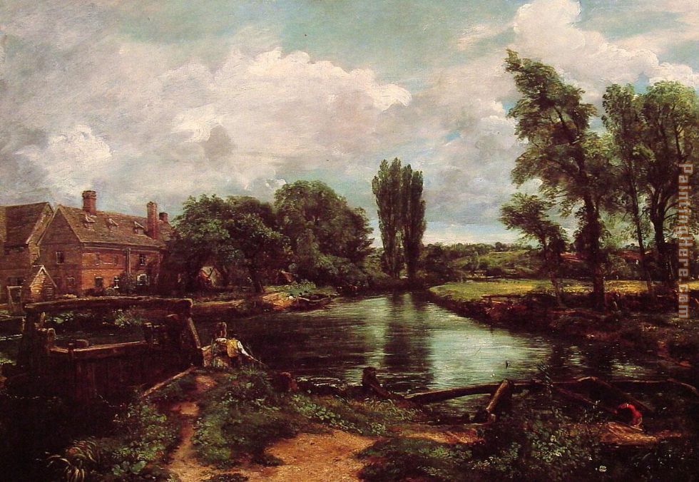 A Water-Mill painting - John Constable A Water-Mill art painting